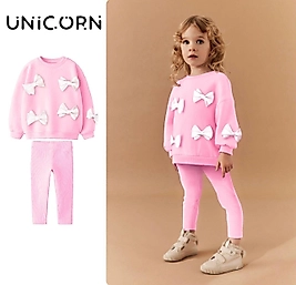 KURDELA DETAYLI SWEATSHİRT ve TAYT 2/3yaş 3/4yaş 4/5yaş 5/6yaş 7/8yaş